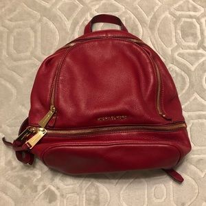 Red Michael Kors Backpack